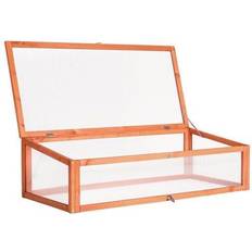 Serres Mini tectake Greenhouse for Raised Beds 115x53x34cm Bois