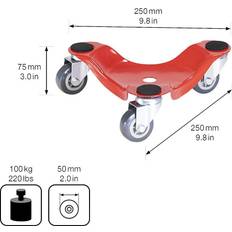 Furniture Dollys Wagner Furniture dolly, MM 1196, LxW 250 x 250 mm, pack of 4, max. load 100 kg