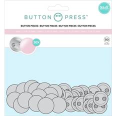 Buttons We R Memory Keepers Button Press 30 x 25mm Buttons Grey