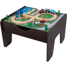 Activity Tables Kidkraft 2 in 1 Wooden Activity Table with Board Train Set & 195 Bricks