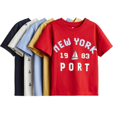 Oberteile H&M 5er-Pack T-Shirts aus Jersey - Rot