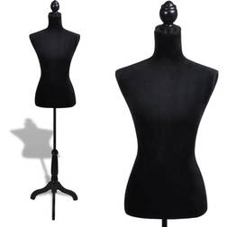 vidaXL Maniquí De Busto De Mujer De Modista Negro
