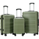 OHS 4 Wheel Hard Shell Travel Luggage Suitcase Set Of 3